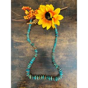 Navajo Strung Royston <b>Turquoise</b> & Sterling Silver <b>Beaded</b> Necklace with Freshwater Pearls - Product Image 2