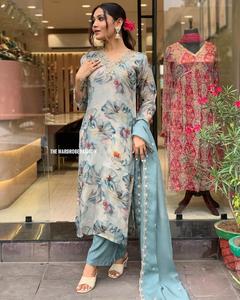 Wholesale Online Organza <b>Kurtis</b> Manufacturer From India New Trendy Latest Indian Multicolor Indian Manufacturer of Premium - Product Image 6