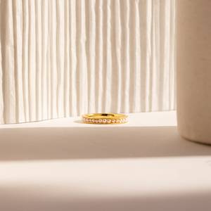 Perle perlée bague 925 argent plaqué or Designer empilable bague perle pierre précieuse bijoux de mariée cadeaux pour petite amie porter - Product Image 1