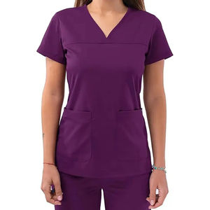 Dernier logo personnalisé brodé de haute couture Costume de gommage Design uniforme d'infirmière Uniformes hospitaliers Costumes de gommage en coton - Product Image 2