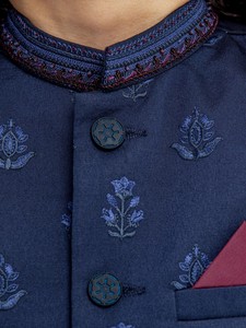 Sherwani moderne pour garçons, tenue traditionnelle pour mariage et fête en soie avec coutures de qualité supérieure, protection solaire et infroissable - Product Image 4