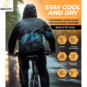 Combinaison de pluie imperméable, durable, respirante et légère pour hommes et femmes, idéale pour la moto, le golf et la pêche - Product Image 5