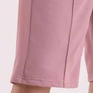 Özel Logo ile yüksek kalite % 100% pamuk rahat şort nefes orta bel egzersiz şortu katı desen dekorasyon toptan - Product Image 5