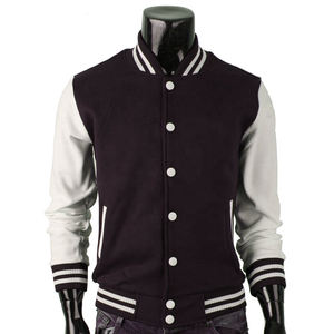 Alta calidad francés Terry equipo uniforme hombres chaquetas universitarias venta al por mayor en blanco liso Varsity chaqueta de béisbol - Product Image 6