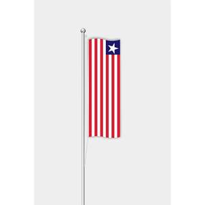 Drapeau vertical personnalisé du Libéria pour l'extérieur, impression numérique, mât en aluminium, matériau en soie, nylon, polyester, affichage automobile personnalisé - Product Image 1