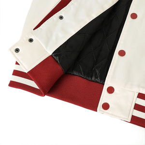 Veste bomber personnalisée, réversible, respirante, imperméable, haute visibilité, performance en plein air, bicolore rouge et blanc, style universitaire - Product Image 3