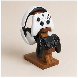 Wooden <b>Controller</b> <b>Stand</b> For Xbox And PlayStation <b>Controllers</b> Minimalist Design Table Top Storage Organizer Multifunctional <b>Stand</b> - Product Image 2