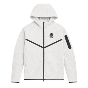 Conjunto Deportivo para Hombre, Chaqueta con Capucha y Cremallera Completa, Pantalones Deportivos, Estilo Windrunner, Tela Fleece Técnica, Color Gris Hielo, para Entrenamiento Atlético - Product Image 3