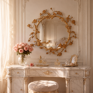 <span class=keywords><strong>Specchio</strong></span> da <span class=keywords><strong>Parete</strong></span> Rotondo in Rame di Lusso per Arredamento Soggiorno - Product Image 1