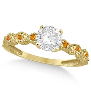 Ensemble de mariage vintage plaqué or jaune et blanc 18 carats avec diamant citrine de 0,95 ct et perle d'eau douce pour mariages et fêtes - Product Image 1