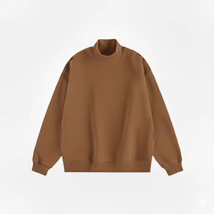 Women Long Oversized Mockneck Sweatshirt ultra Soft Fleece Warm Cotton Loose Casual Autumn/<b>winter</b> Street Fashion <b>Top</b> - Product Image 1