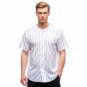 เสื้อเบสบอลสำหรับผู้ชายเสื้อซอฟท์บอลพิมพ์ลายน้ำหนักเบาแขนสั้น - Product Image 6