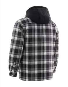 Poids lourd épais chaud flanelle à capuche chemise veste hommes Plaid à manches longues à capuche mode décontracté surdimensionné Streetwear vêtements d'extérieur - Product Image 5
