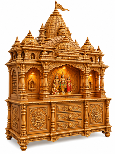 Traditioneller Sri Venkateshwara Balaji Holz-Pooja-Tempel Traditioneller Indischer Ram Darbar Holz-Pooja-Tempel Großer Holztempel - Product Image 4