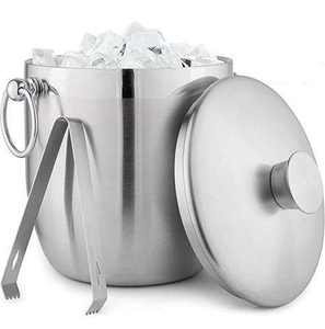 Refroidisseur à vin personnalisé en forme antique brillante, finition argentée, pour champagne, seau à glace en métal pour la décoration de bar et de fête, pour les boissons - Product Image 2