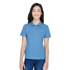 Breathable 2023 Best Selling Breathable New Design High Quality Front Packet Solid Color Cotton Polo Shirts For Women