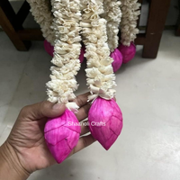 Nouveauté : Guirlandes artificielles de jasmin et de lotus indiennes faites à la main, écologiques, durables et légères pour la décoration de mariage et de Nikah