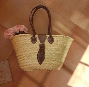 Bolso de Paja de Primera Calidad, Cesta Francesa, Cesta de Mercado Francesa, Bolso de Playa, Cesta Marroquí Hecha a Mano - Product Image 1