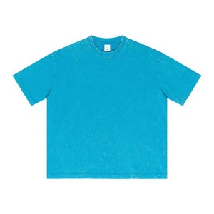 T-shirt à manches courtes col rond personnalisé 100% coton pour hommes Style Streetwear Acid Wash Sun Faded Distressed T-shirt tissé pour hommes - Product Image 4