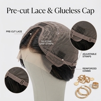 Peluca Bob sin pegamento Wear Go, 5x5 HD, 14' lisa, 220% de densidad, cabello humano virgen brasileño, pre-cortada, transparente, pequeña, para principiantes