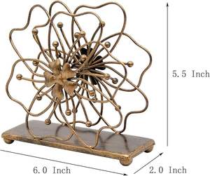 Servilletero de Metal Dorado con Forma de Flor, Elegante Accesorio de Mesa para el Hogar, Eventos, Fiestas y Regalos, Procedente de la India - Product Image 4