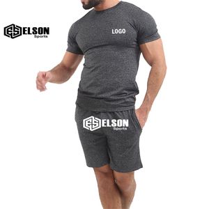 Camiseta de manga corta de algodón pesado de alta calidad hecha a medida profesional, pantalones cortos con traje, conjunto de 2 piezas de verano para hombres - Product Image 4
