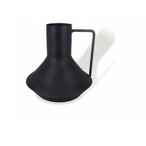 Venta caliente moderno jarrón de Metal de hierro con asa jarrón de mesa decorativo elegante hogar sala de estar decoración de mesa para uso Interior - Product Image 3
