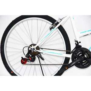 Vélo pour femme Dorello 24 pouces, cadre blanc turquoise avec autocollant modèle, 6 vitesses, cadre entièrement amorti pour la conduite en ville - Product Image 4