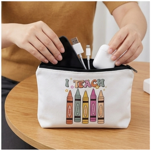Bolsa de Cosméticos con Cierre para Maquillaje, Estuche de Papelería con Diseño de Crayones, Neceser para Regalo y Uso Escolar 22x13.5cm - Product Image 6
