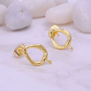 ต่างหูทองเหลือง DIY แบบติดห่วงเดี่ยว ลายตอก สำหรับทำต่างหูสไตล์โบโฮ ชิ้นส่วนขนาดเล็ก - Product Image 3