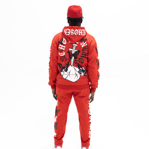 Conjunto Deportivo Informal de Felpa para Hombre, Talla Grande, con Logotipo Personalizado, Unisex, con Sudadera con Capucha, 100% Algodón, Transpirable y de Secado Rápido, Cintura Elástica - Product Image 4