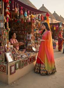 Impresionante Lehenga Choli que Combina Arte Tradicional con Diseño Moderno, Elementos Reversibles y Material de Imitación de Georgette para Fiestas - Product Image 4