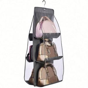 Bolsa de Almacenamiento para Armario, Doble Cara, 6 Bolsillos Transparentes, Organizador Colgante Mediano para Bolsos, Carteras y Monederos - Product Image 1