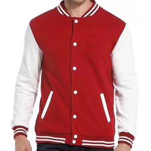 Vestes de baseball universitaire avec logo brodé personnalisé pour hommes Veste d'hiver Letterman Manches en cuir de fourrure de mouton Décoration à boutons - Product Image 2