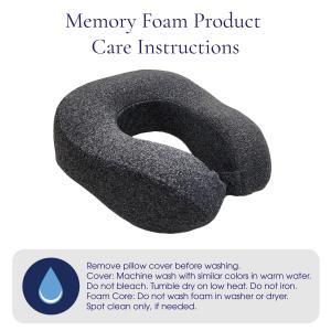 Ensemble de coussins de cou en mousse à mémoire de forme Cool Touch, gris chiné, taille unique, 12, 75x12x4 pouces, 1lb, pas de latex - Product Image 6