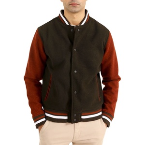 High Quality Custom Winter Men Varsity Jacket <b>Canvas</b> Stand Collar Breathable Fabric Front Logo Casual Adult Size - Product Image 2