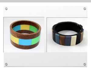 Pulseras de puño redondas de fundición artesanal para mujer más vendidas, joyería de moda en Natural para madera de mango y resina rosa - Product Image 2