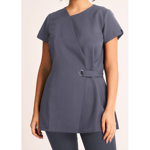 Uniformes de Spa Personalizados de la Mejor Calidad en Algodón/Poliéster para Mujer, Blusas de Salón de Belleza con Bolsillos y Cremallera - Product Image 5