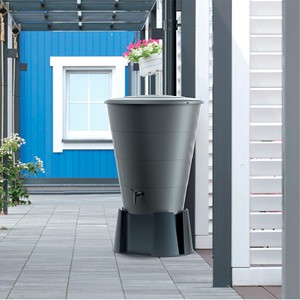 Serbatoio per Acqua Piovana in Plastica Liscia da 210L, Verde Foresta, 75,3 (lunghezza) x 75,3 (larghezza) x 86,5 (altezza) cm - Product Image 2
