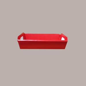 10 Uds. Cestas de regalo de Navidad en cartón rojo con gráficos de efecto de cuero 310x220H90mm Rectangular pequeños suministros de vacaciones - Product Image 3