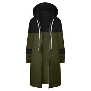 Vêtements quotidiens pour femmes Manteau à capuche à manches longues avec fermeture éclair sur les hanches Sweat-shirt droit All Match Vêtements pour l'hiver - Product Image 1