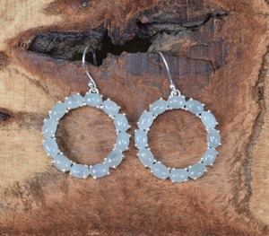 Pendientes de Plata de Ley 925 Chapados en Oro con Aguamarina, Joyería de Piedra Preciosa Sólida de Forma Ovalada para Mujer - Product Image 3