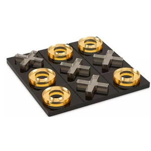 Juego de mesa de mármol dorado y negro para niños y familia, Punta tac, regalo perfecto para cumpleaños - Product Image 1