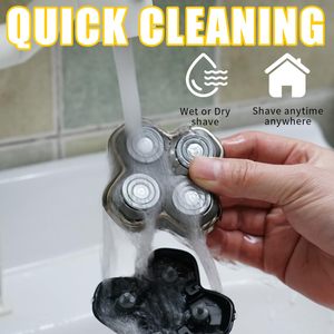 Paquete de 3 cabezales de repuesto para afeitadora eléctrica, diseño rotatorio de triple cuchilla, a prueba de agua, lavables, para uso en rostro y cuerpo, para RV - Product Image 4