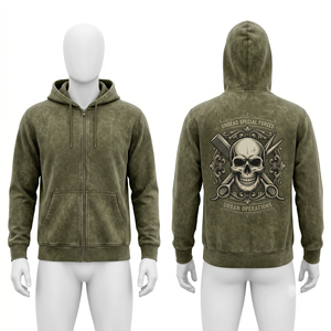 Sweat à capuche pour homme, 320 GSM, coton polyester premium, noir, impression DTF personnalisée, broderie logo - Product Image 2