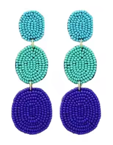 Boucles d'oreilles brodées de perles à la mode faites à la main au design multicolore fantaisie pour filles élégantes et femmes à la mode - Product Image 5