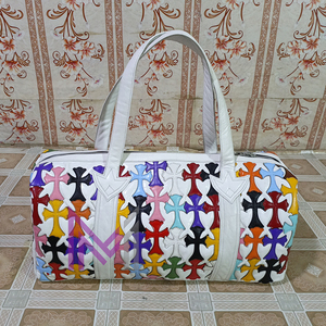 Bolsa de Lona de Cuero Personalizada de Alta Calidad al por Mayor con Diseño de Parches de Cuero, Bolsa de Viaje y Gimnasio para Exteriores de Gran Capacidad y Duradera - Product Image 6