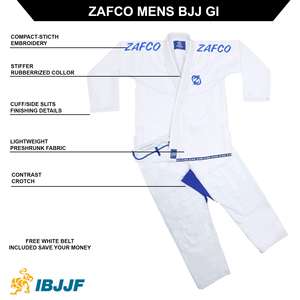 Ligero 350GSM BJJ Gi logotipo personalizado Jiu Jitsu Kimono uniforme OEM fábrica traje de entrenamiento transpirable duradero - Product Image 5