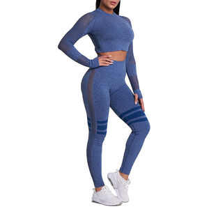 Conjunto de Yoga de Alta Calidad para Mujer, Estilo Nuevo, Ropa Deportiva sin Costuras, Bra Elástico y Pantalones Cortos, Conjunto de 2 Piezas para Entrenamiento - Product Image 1