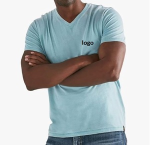 Camiseta de gran tamaño en blanco de alta calidad, diseño de hombros caídos, Camiseta con cuello en V, manga corta sostenible y transpirable, nuevo diseño - Product Image 1